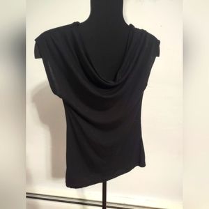 Miley Cyrus Max Azria black cowl neck short sleeve blouse top